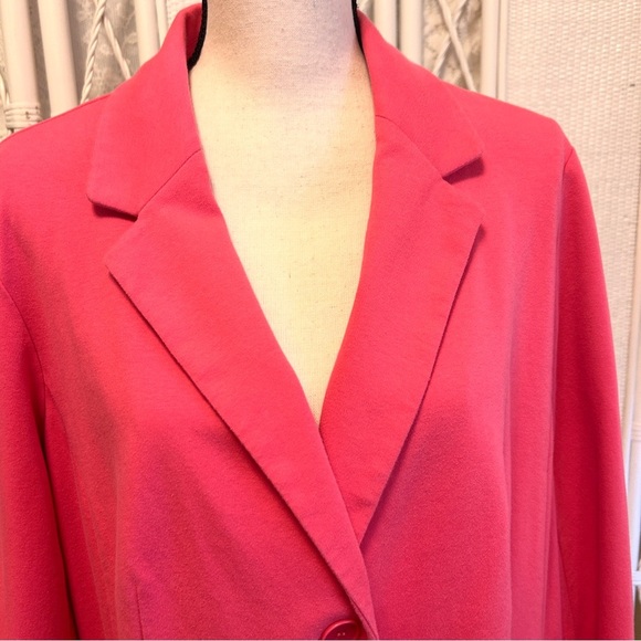 Talbots Blazer Jacket Warm Pink Casual Unlined Ponte Knit Plus size 2X - Picture 3 of 16